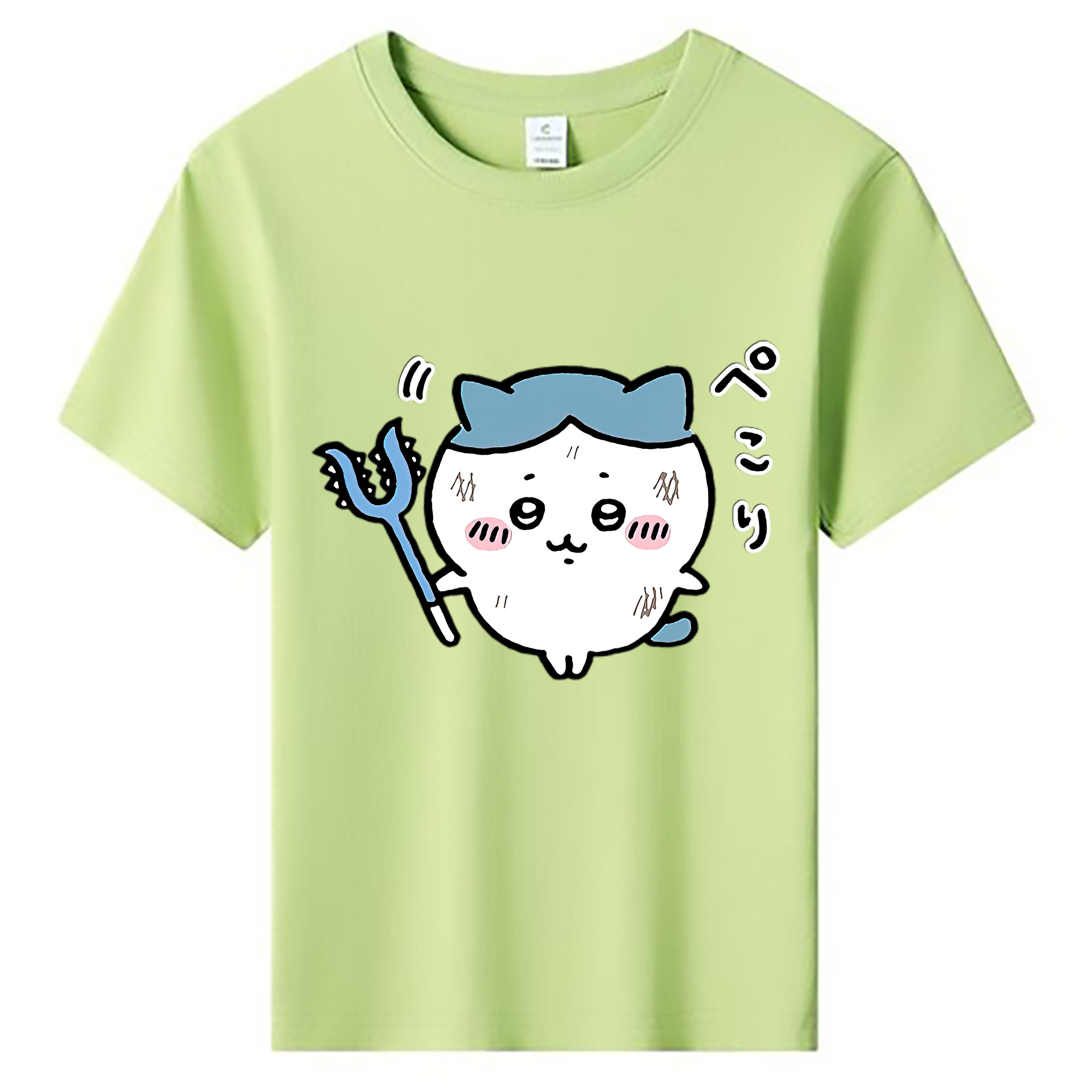 （画像用） ちいかわ ハチワレ Chii-kawa hachiware 綿100％キッズTシャツ（フロントプリント）
